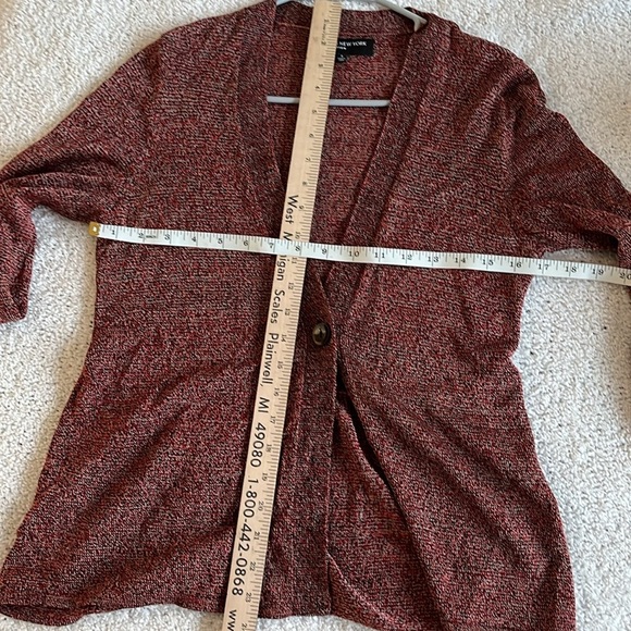 JONES NEW YORK COLLECTION Maroon Open-Front Cardigan One Button Sz S - Picture 9 of 9